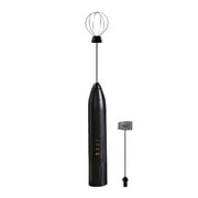HZLPFO Milk Frother Handheld, Handheld Electric Stirrer Foam Maker Whisk with USB Rechargeable 3 Speeds, Mini Milk Foamer for Coffee Latte, Matcha, Hot Chocolate,Black One Size